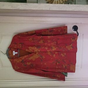 Floral Red Women's Blazer